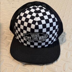 Vans Black & White Checkerboard Trucker Hat